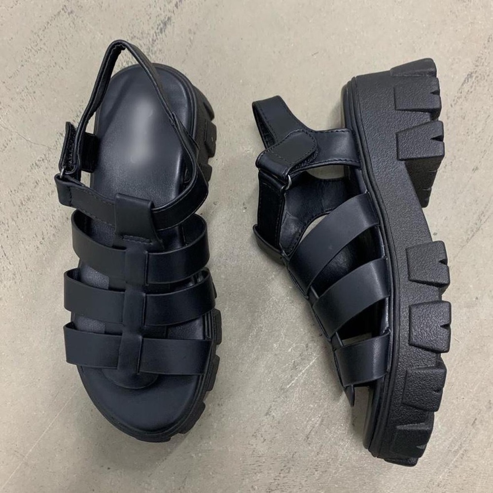 “Celina” Caged platform sandals